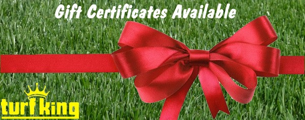 Lawn care gift certificates available at Turf King